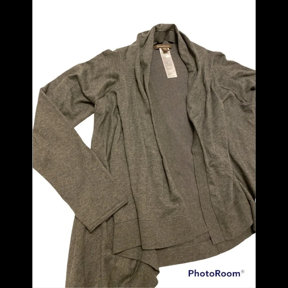 Tommy Bahama Gray Open Front Cardigan Sz M
